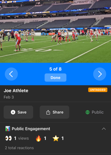 Engagement stats in the app