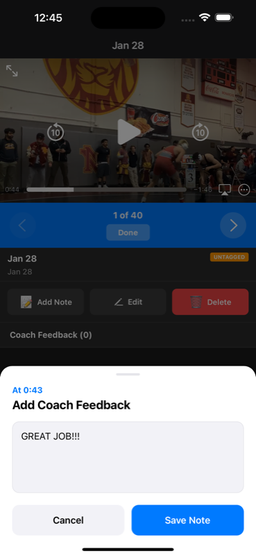 Add timestamped feedback