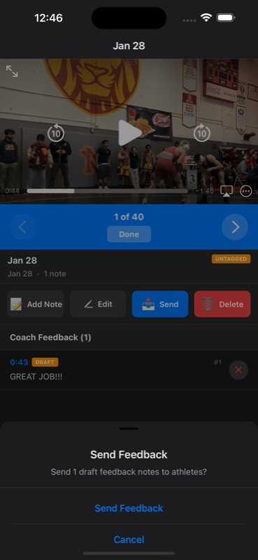 Send feedback confirmation